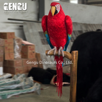 Modèle de perroquet animatronique grandeur nature en fibre de verre pour parcs zoologiques, oiseau interactif à monnayeur pour la maison, les jardins, les parcs d'aventure et les parcs à thème