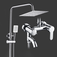 Système de douche chromé de luxe mitigeur robinet de salle de bain douches de pluie ensemble de tête simple ensemble de douche de salle de bain