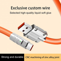 Kabel Pengisian Cepat Magnetik USB Type-C PD 6A 120W dari Paduan Seng dan Silikon Cair untuk Komputer & Pemindai Barcode