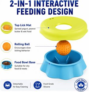 2026 Comedero Lento Lick Bowl de Silicona para Perros, Cuenco Duradero para Lamer, Juguete para Lamer para Comida Húmeda y Seca - Product Image 2