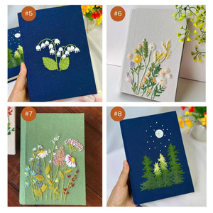 <span class=keywords><strong>Cuaderno</strong></span> personalizado de tela bordada a mano con margaritas, diario A5, álbum de fotos, <span class=keywords><strong>cuaderno</strong></span> de tapa dura, cuadernos personalizados hechos a mano - Product Image 2