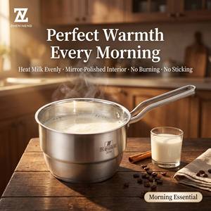 Casserole à lait gourmet en acier inoxydable 18/10 avec insert vapeur pour induction et gaz, échantillon disponible - Product Image 1