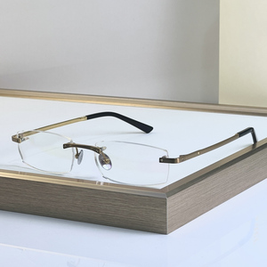 Montura de Gafas Ópticas de Titanio sin Aro para Hombre, Montura Moderna para Negocios, Lentes Sólidas AC, Gafas Ópticas para <span class=keywords><strong>Miopía</strong></span> - Product Image 4