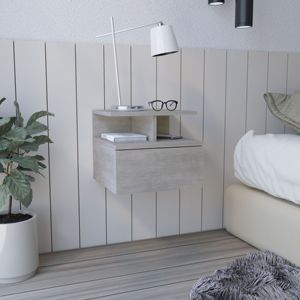 Mesita de noche flotante con cajón y estantes de almacenamiento abiertos DB Adele - Product Image 1