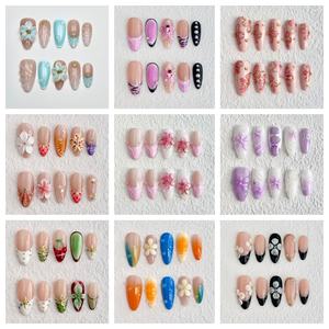 Uñas Acrílicas Suaves ShuangYu al por Mayor, 10 Piezas, Diseño 3D de Lujo, Reciclables, Patrón Prediseñado, Mediano/Cortas - Product Image 4