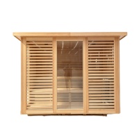 Cabine de sauna carrée en bois de pruche HaoRui HR-SW02, portable, extérieure, électrique, à vapeur sèche, garantie 1 an, vente en gros directe usine Chine