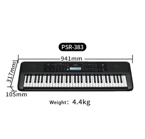 Clavier de piano numérique électronique portable PSR-E383 d'usine, 61 touches, 600 sons, 205 rythmes, pour adultes, enfants, débutants, compatible ordinateur portable - Product Image 2