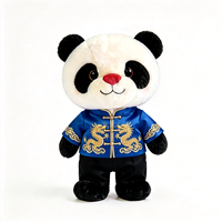 Peluche Panda en Coton PP Doux, Tenue Bleue Tang, Dragon Doré, Poupée en Peluche Traditionnelle Chinoise, Cadeau de Style National, Jouet en Peluche Panda