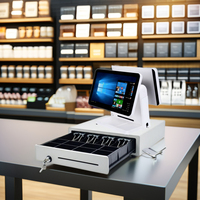 Mesin Sistem POS Layar Sentuh Kapasitif HDD-400 Di WIN atau Android dengan Printer Termal Eksternal 80Mm