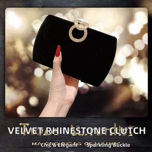 Bolso de Mano Vintage con Correa de Metal y Lentejuelas para Mujer, Bolso de Noche con Cadena - Product Image 2