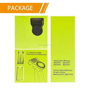 Juego de accesorios compatibles con Norelco para OneBlade QP2520/<span class=keywords><strong>QP2530</strong></span>/QP2620: Cuchillas de un solo filo, recortador de vello nasal, afeitadora, peines guía - Product Image 5