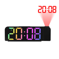 Réveil intelligent à projection LED 2026 avec grand écran numérique et thermomètre intégré pour chambre à coucher – Horloge de chevet moderne en plastique