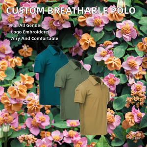 Chemise à manches courtes décontractée en coton et polyester respirant, tricotée sur mesure de haute qualité pour hommes, avec logo brodé - Product Image 2