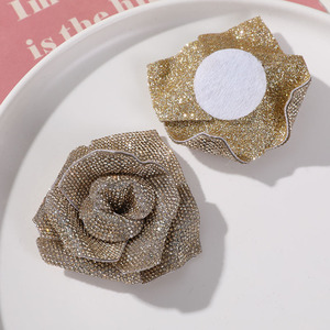 Parches de Flores de Cristal de Lujo en 3D, Diseño Popular, 7.5 cm, Brillantes, Coloridos, Apliques de Flores de Rosa para Broches - Product Image 4