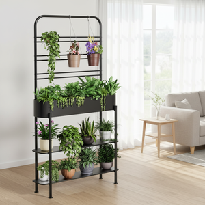 Support de fleurs, structure grimpante, jardinage en plein air, balcon carré, cour, pot de fleurs, bac à fleurs, support de plantes, revêtement en poudre - Product Image 1