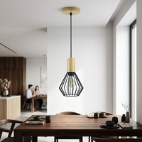 Lámpara Colgante de Techo de Madera de Diseño Interior Nórdico Moderno, Ideas de Lámparas Colgantes LED para Comedor, Lámpara Colgante para Isla de Cocina