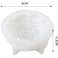 Moule à bougie en silicone 3D en forme de rose personnalisé par l'usine MUYULINS pour la décoration de gâteaux DIY, qualité alimentaire LFGB, fait main