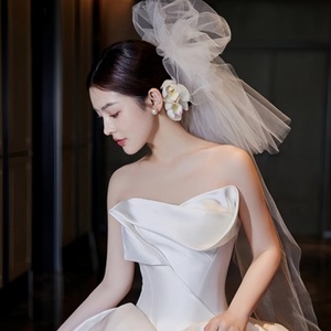 2026 Luxury All-Season Wedding Gown Satin <strong>Bridal</strong> <strong>Dress</strong> With One-Shoulder A-Line Slim Design - Product Image 6