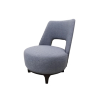 Fauteuil d'appoint moderne et confortable pour chambre et salon, chaise longue individuelle, fauteuil d'appoint rond avec cadre en bois et revêtement pour villa et hall d'hôtel