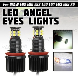 ไฟวงแหวนแองเจิลอาย 2x 120W H8 สำหรับรถยนต์ BMW E82 E87 E88 E90 E91 E92 E93 E60 E61 E63 E64 E84 X1 E70 X5 E89 แสงสีขาว 6000K - Product Image 1