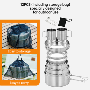 <span class=keywords><strong>Set</strong></span> da <span class=keywords><strong>pranzo</strong></span> da campeggio Lekfre da 12 pezzi in acciaio inossidabile 304, a tenuta stagna e di grande capacità. - Product Image 6