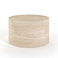 Table console en travertin style Wabi-sabi beige à grain de bois, pour villa, salon, hôtel, mobilier de maison