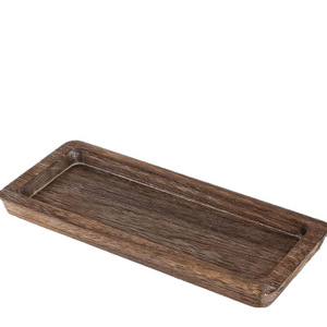 Bandeja rectangular de madera de Paulownia de color sólido, bandeja decorativa para servir en la sala de estar, cocina o comedor. - Product Image 5