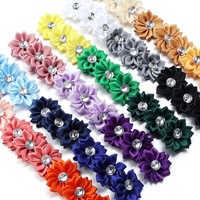 20 pinces à cheveux sportives en satin coloré avec strass de 4 cm, motif lotus, pour toutes les saisons, accessoires de coiffure faits à la main pour vêtements, chaussures et chapeaux