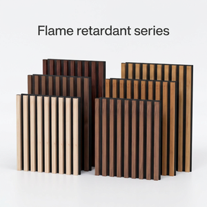 Panneau acoustique en lattes de bois ignifuge, installation rapide en DIY pour la rénovation de maisons anciennes, <span class=keywords><strong>isolation</strong></span> acoustique, décoration murale et de plafond - Product Image 1