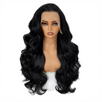 Perruque africaine 13x4 Lace Front ajustable avec base en soie transparente, pour femme, noire, bouclée Jerry Curl, frisée, résistante à la chaleur, synthétique complète
