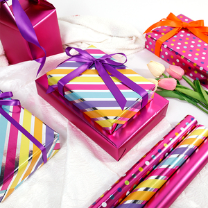 High Quality Disposable Coated Art <b>Paper</b> Roll for Christmas and <b>Birthday</b> Gift Wrapping - Product Image 5