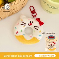 Porte-clés en peluche OEM Kawaii, motif alimentaire, super doux, brodé, anti-stress, pour sac à dos, idéal pour anniversaire