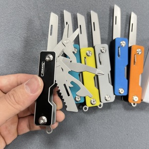<span class=keywords><strong>9</strong></span> in 1Multi-tool 파일 가위 톱날 오프너 스크루드라이버 EDC 티타늄 코팅 스위스 나이프 ABS 핸들이있는 작은 포켓 나이프 - Product Image 5
