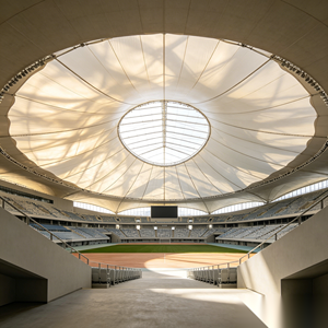 Membrana Tensada Recubierta de PVC y PVDF Ignífuga, Material de Membrana Arquitectónica para la Construcción de Estructuras de Membrana - Product Image 2
