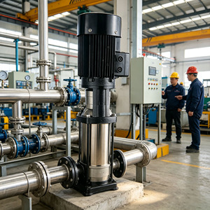 Pompe verticale multi-étages en acier inoxydable CDLF 0,75-22 kW, surpresseur haute pression pour l'alimentation en eau des bâtiments, 380 V CE - Product Image 6