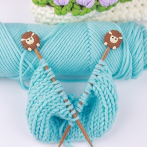 Protections d'aiguilles à tricoter anti-déchirure en silicone motif mouton, accessoires de protection pour ciseaux de couture et pointes d'aiguilles - Product Image 3