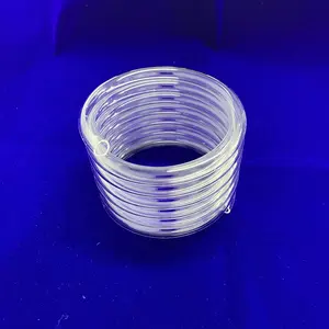 Transparent Coil quartz tube Clear Spiral Quartz heating Tube