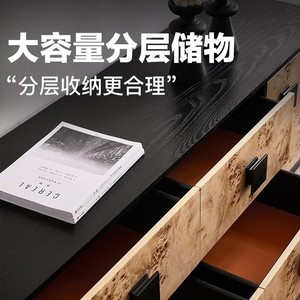 ตู้วางทีวี Burl Bark ทำจากไม้เนื้อแข็ง พร้อมลิ้นชักเก็บของ สไตล์ฝรั่งเศส แบบตั้งพื้น - Product Image 5
