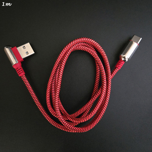 <span class=keywords><strong>สาย</strong></span> USB ทอสองด้านรูปตัวแอล90องศารูปตัว L ทนทานโลโก้กำหนดเอง - Product Image 2