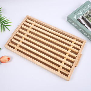 ถาดไม้สำหรับตัดขนมปัง 38x22.5x3 ซม. เป็นมิตรกับสิ่งแวดล้อม ใช้ในครัวสำหรับอบขนมปัง หั่นขนมปัง พร้อมขาตั้ง - Product Image 1