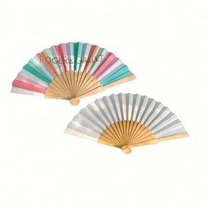 Éventails pliants chinois vintage de haute qualité avec poignée sculptée, éventail en bois personnalisé uni - Product Image 1