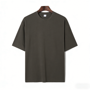 Custom Men's High Quality Cotton Oversized Plain <b>T</b>-shirts 220gsm Gym Running Sports Blank Shirts for Men - Product Image 1