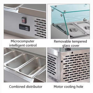 Restaurant commercial Table Top Pizza Affichage Bar À Salade Sous Comptoir Affichage Réfrigérateur Refroidisseur Conteneurs Bar À Salade - Product Image 3