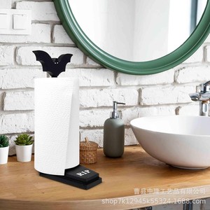 Portarrollos de Papel con Forma de Murciélago Negro, Estilo Gótico de Madera, Accesorio Independiente para Cocina y Baño - Product Image 1