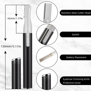 Tondeuse à sourcils portable pour le modelage des sourcils, avec double tête de coupe, outils de tondeuse à cheveux lavables - Product Image 2