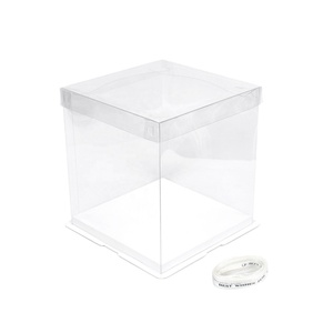 12x12x12 <b>Clear</b> Plastic PET PP Transparent Packaging <b>Gift</b> <b>Box</b> for Flowers Cake Candy Wedding & Party Favor Made of Art Paper - Product Image 3