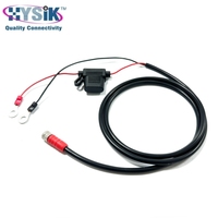 Kabel M8 3 Pole Male Female Lurus Overmolded Berkode A dengan Sekring dan Terminal Ujung Kustom 3m untuk Daya Elektronik Kelautan