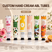 Tubes d'emballage pour crème pour les mains en aluminium et plastique, finition mate, impression UV personnalisée, contenants vides avec bouchons à vis