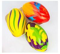 Ballon de rugby en mousse PU, ballon de football américain en spirale, jouet anti-stress coloré camouflage, design de logo personnalisé, cadeau promotionnel pour enfants