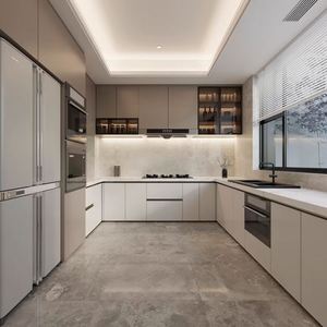 Ensemble de meubles de cuisine en bois massif de conception moderne, taille personnalisée, avec portes en bois sur mesure pour la vente en gros de cuisines - Product Image 5